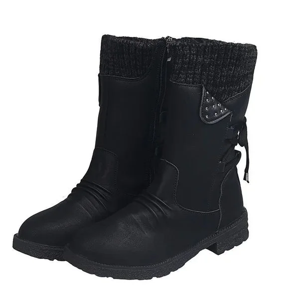 Premium Snowy Waterproof Mid Calf Zipper Boots