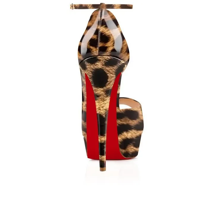 150mm Gradient Color Sky High Platform Ankle strap Pumps Gradient Patent-vocosishoes