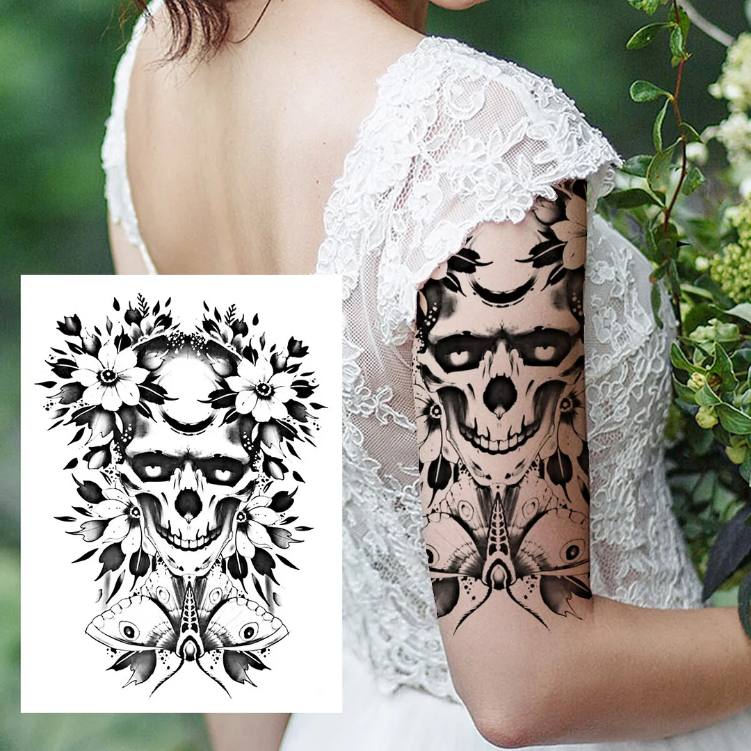 Sdrawing Butterfly Flower Temporary Tattoos For Women Girls Lace Feather Geometry Tattoo Sticker Fake Rose Sexy Tatoos Decor