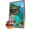 Diamond Painting-DIY Full Round Drill Beach House(40*60CM)