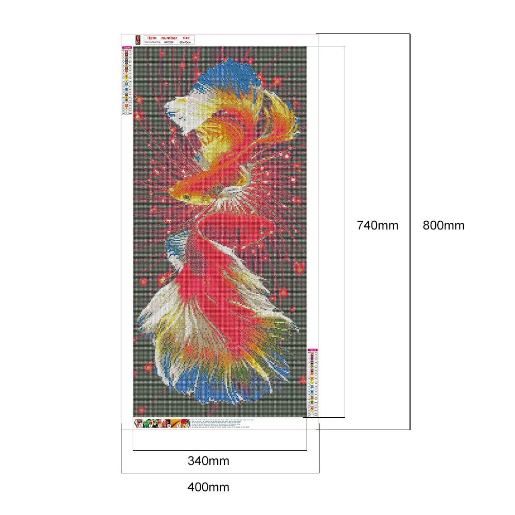 Diamond Painting - Full Square Drill - Fish(40*80cm)