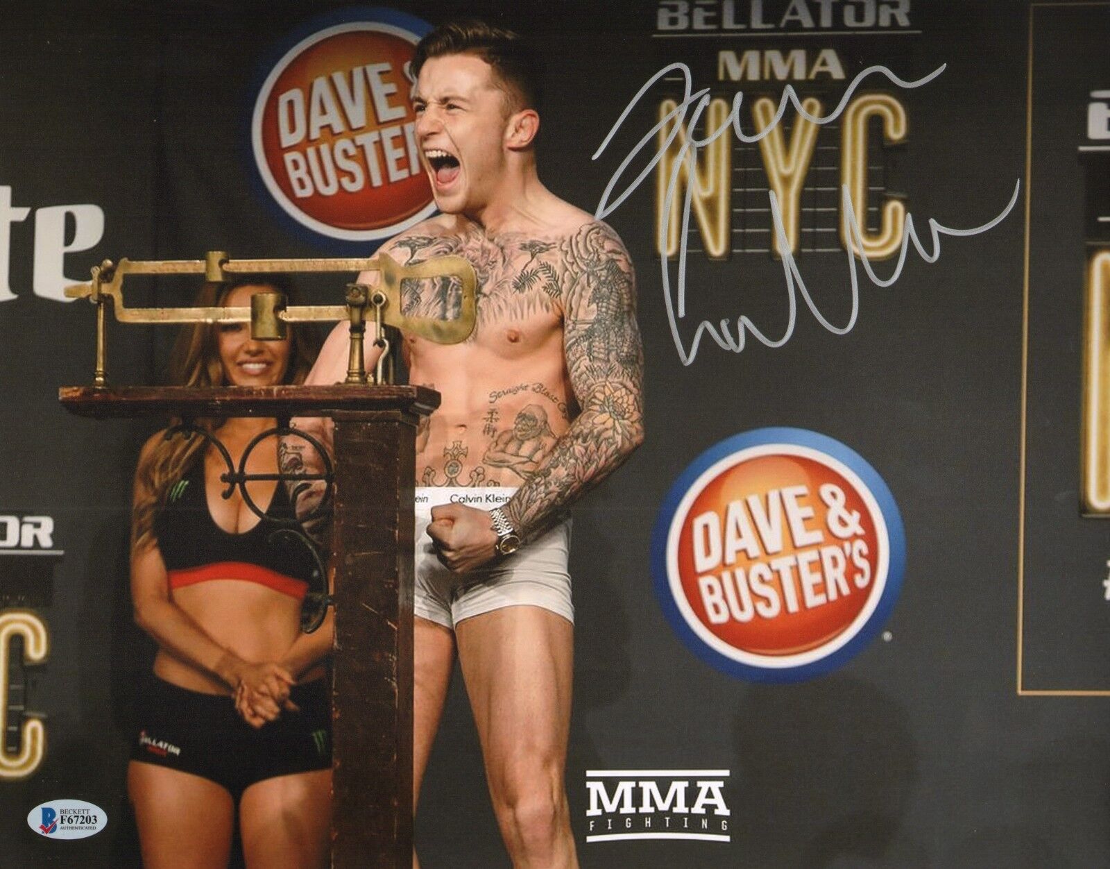 James Gallagher Signed 11x14 Photo Poster painting BAS Beckett COA Bellator MMA Picture Auto'd H