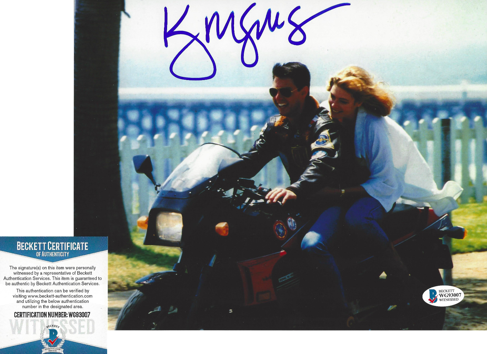 KELLY MCGILLIS SIGNED 'TOP GUN' 8x10 MOVIE Photo Poster painting B ACTRESS PROOF BECKETT COA BAS