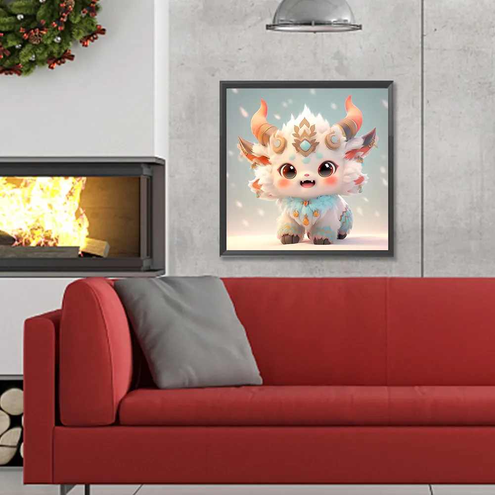 Full Round Diamond Painting 30*30cm - Cute Nian Beast