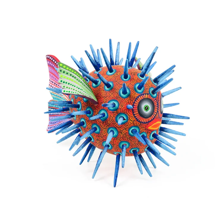 Blowfish - Oaxacan Alebrije Wood Carving Sculpture - Jose Calvo & Magaly Fuentes