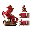 Ceramic horse statue a Chinese feng shui red horse ornament symbolizing good fortune in the Year of