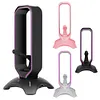 RGB Headset Stand with 2 USB Ports USB 2.0 Hub Headphone Shelf for Desk Display