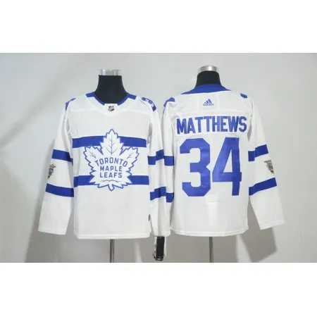 Men's  Toronto Maple Leafs #34 Auston Matthews White 2018 NHL Stadium Series Stitched NHL Jersey