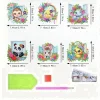 (US Local)6Pcs Acrylic  Animals Diamond Painting Fridge Magnet for Whiteboard