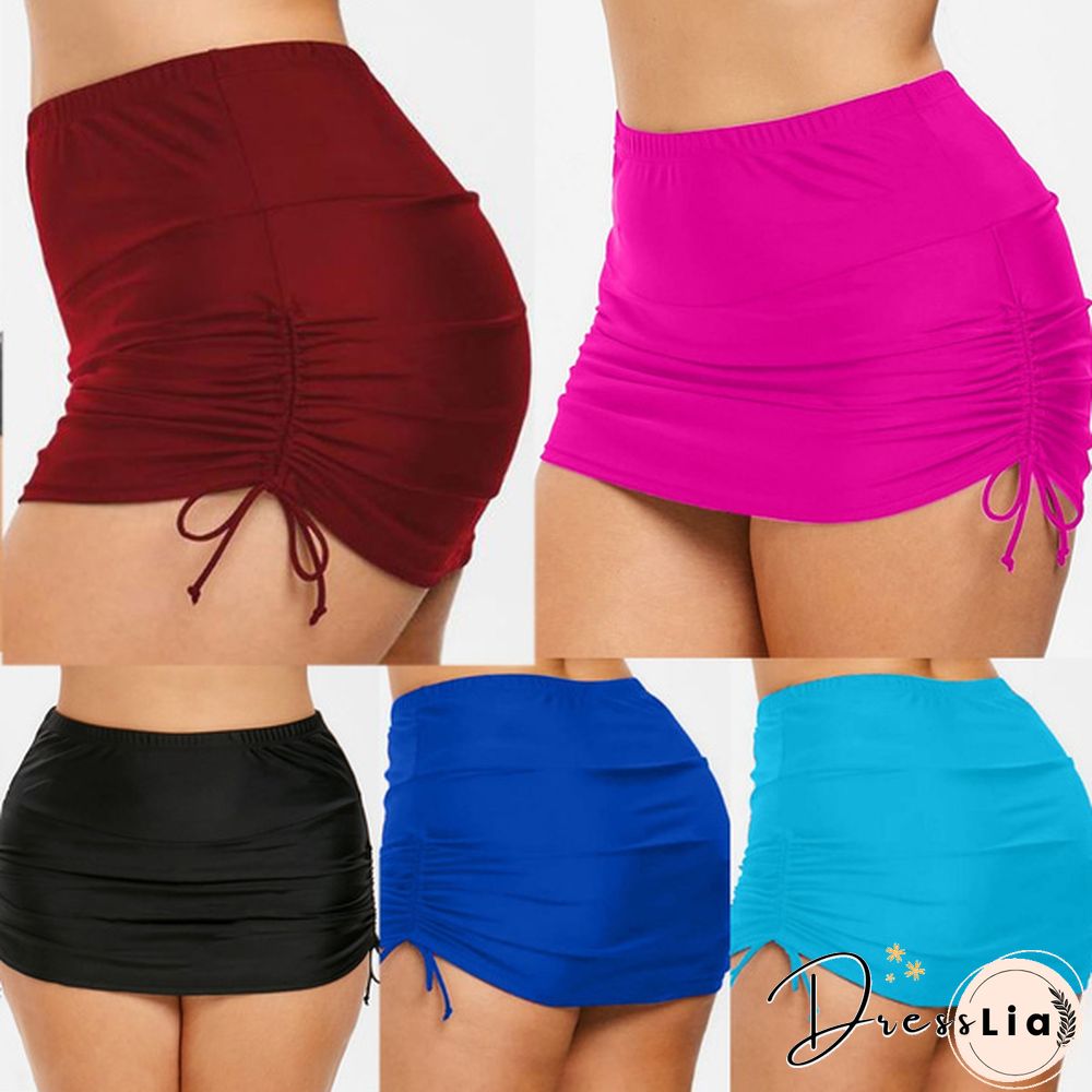 New Women S-3L Swimsuit Bottom Summer Swim Short Skirt Casual Tankini Mini Skirt Swimwear Bikini Bottoms Solid Color Short Skirts