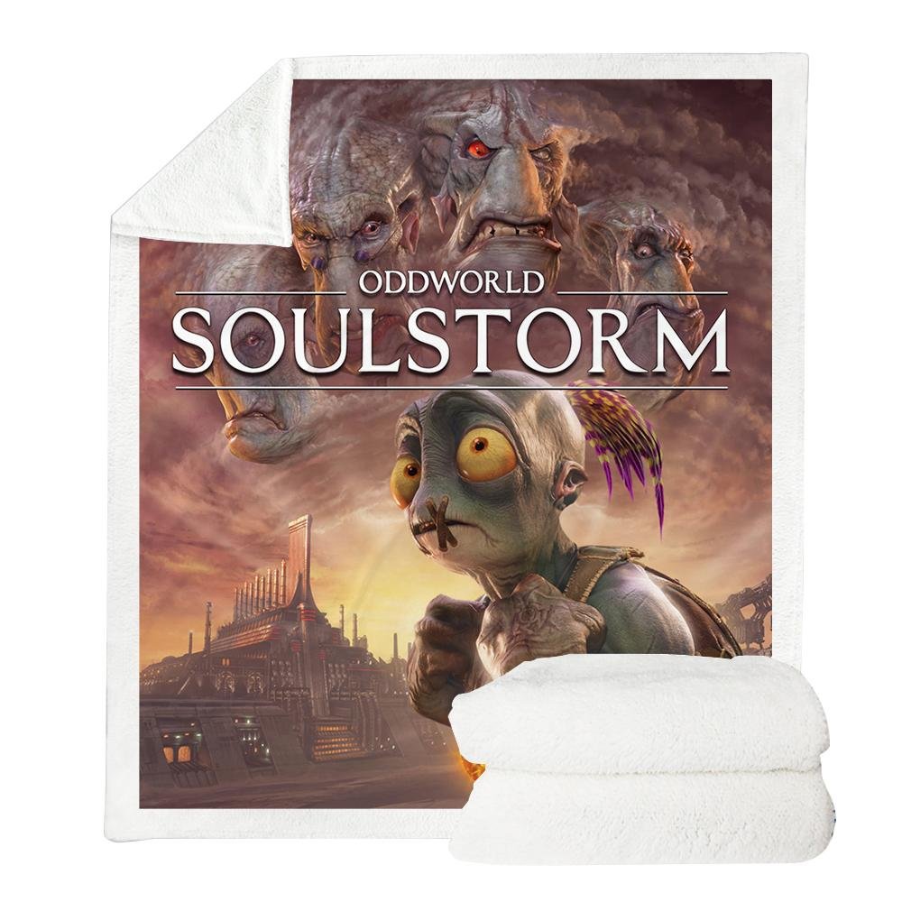 Oddworld Soulstorm Throw Blanket Fleece Soft Chair Blanket for Home Office Lounge Use