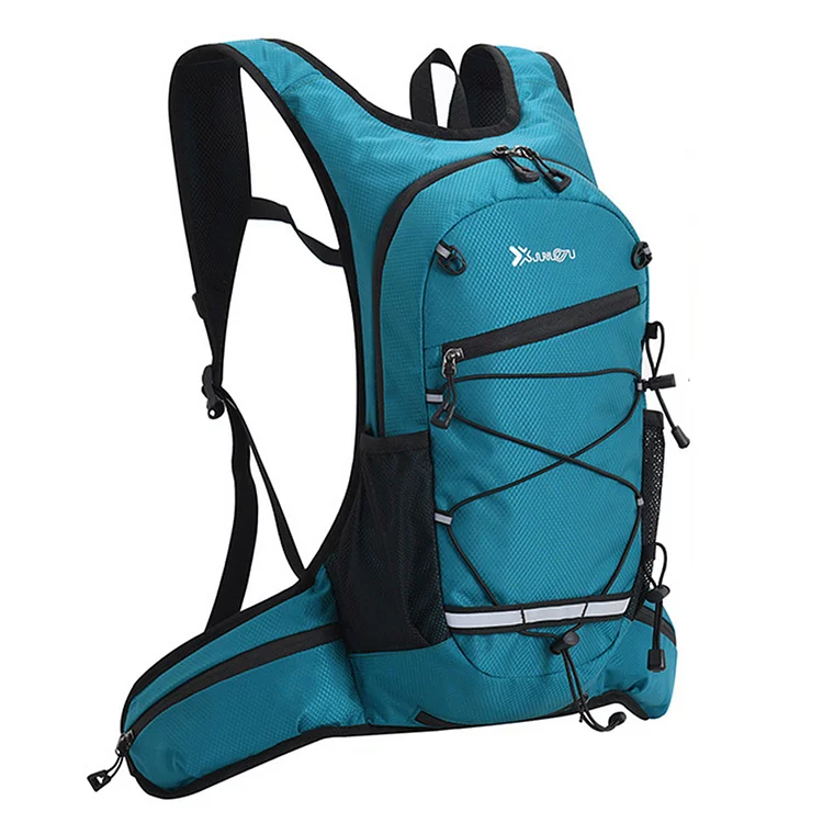 Polyester Camping Backpack Durable Trekking Bag for Office Travel (Lake Blue)