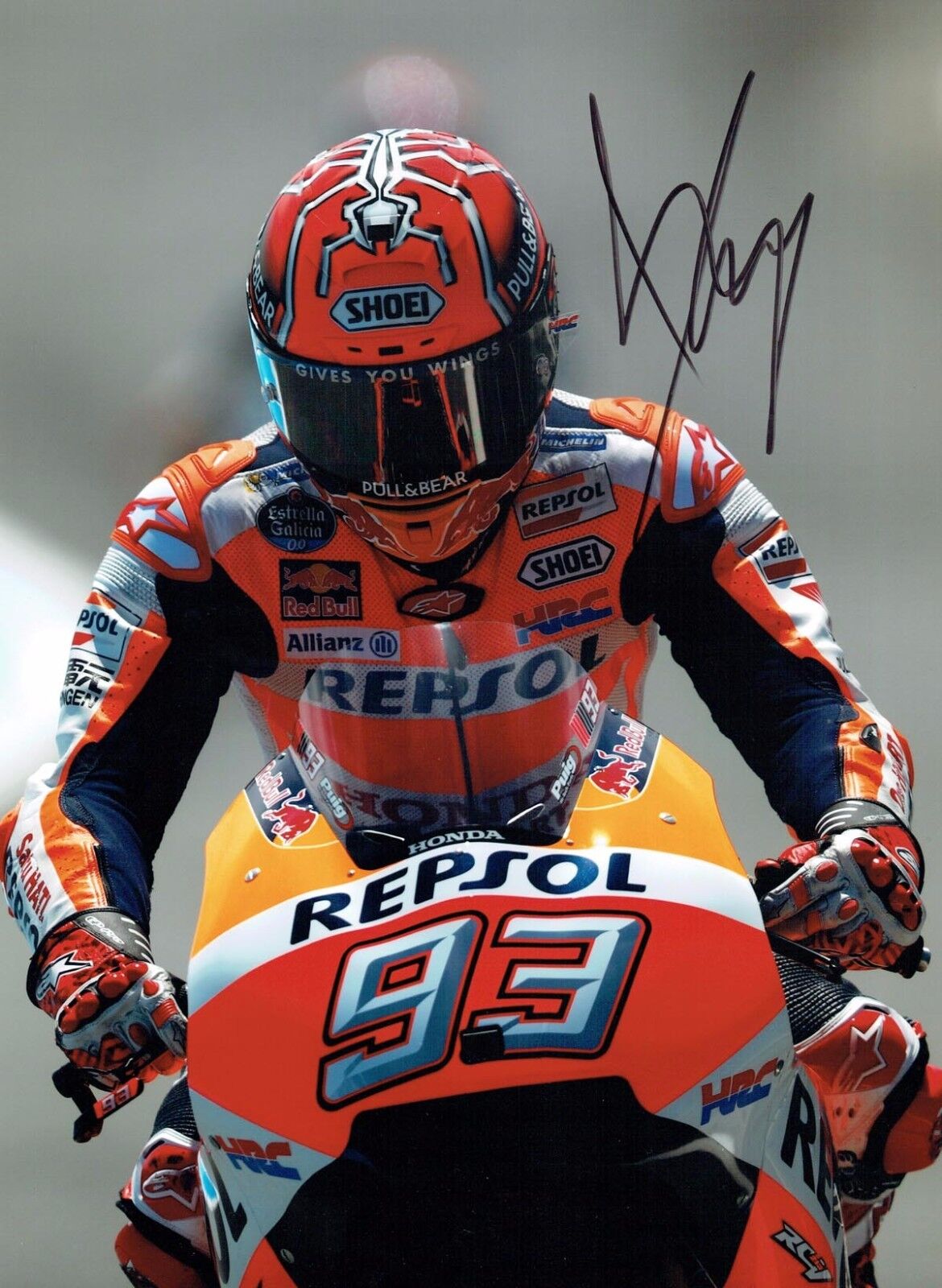 Marc MARQUEZ 2017 SIGNED 16x12 Autograph Photo Poster painting 1 AFTAL COA MOTOGP Honda Rider