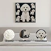 DIY Pearl Painting Puppy for Home Wall Decor with Frame(30*30cm)