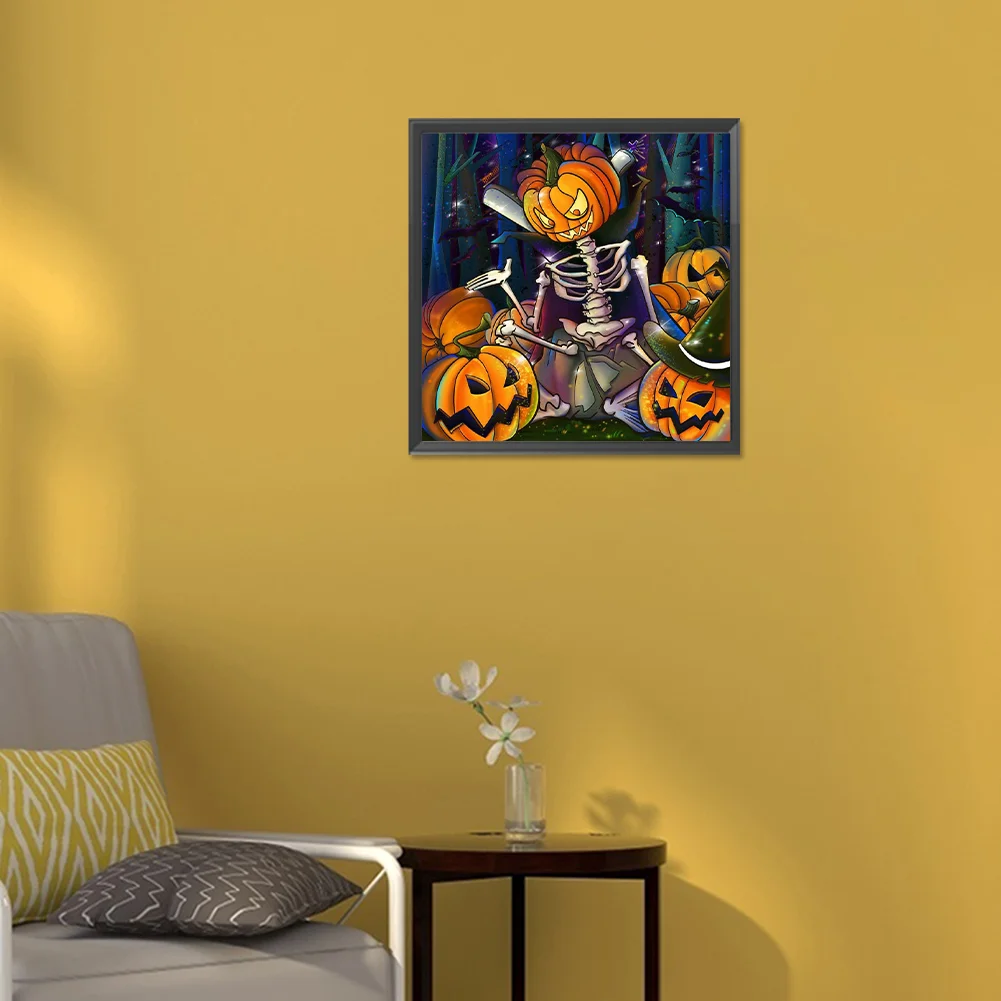 Diamond Painting - Full Round Drill - Skull Pumpkin(Canvas|30*30cm)