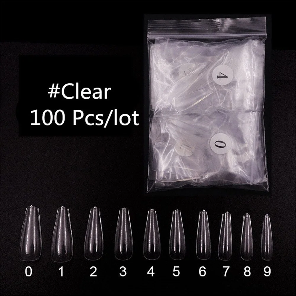 100/500/600pcs False Nails Display Tips Acrylic Ballerina Artificial Guide Capsule Stiletto Full Cover Fake Nail-Nail Inspo
