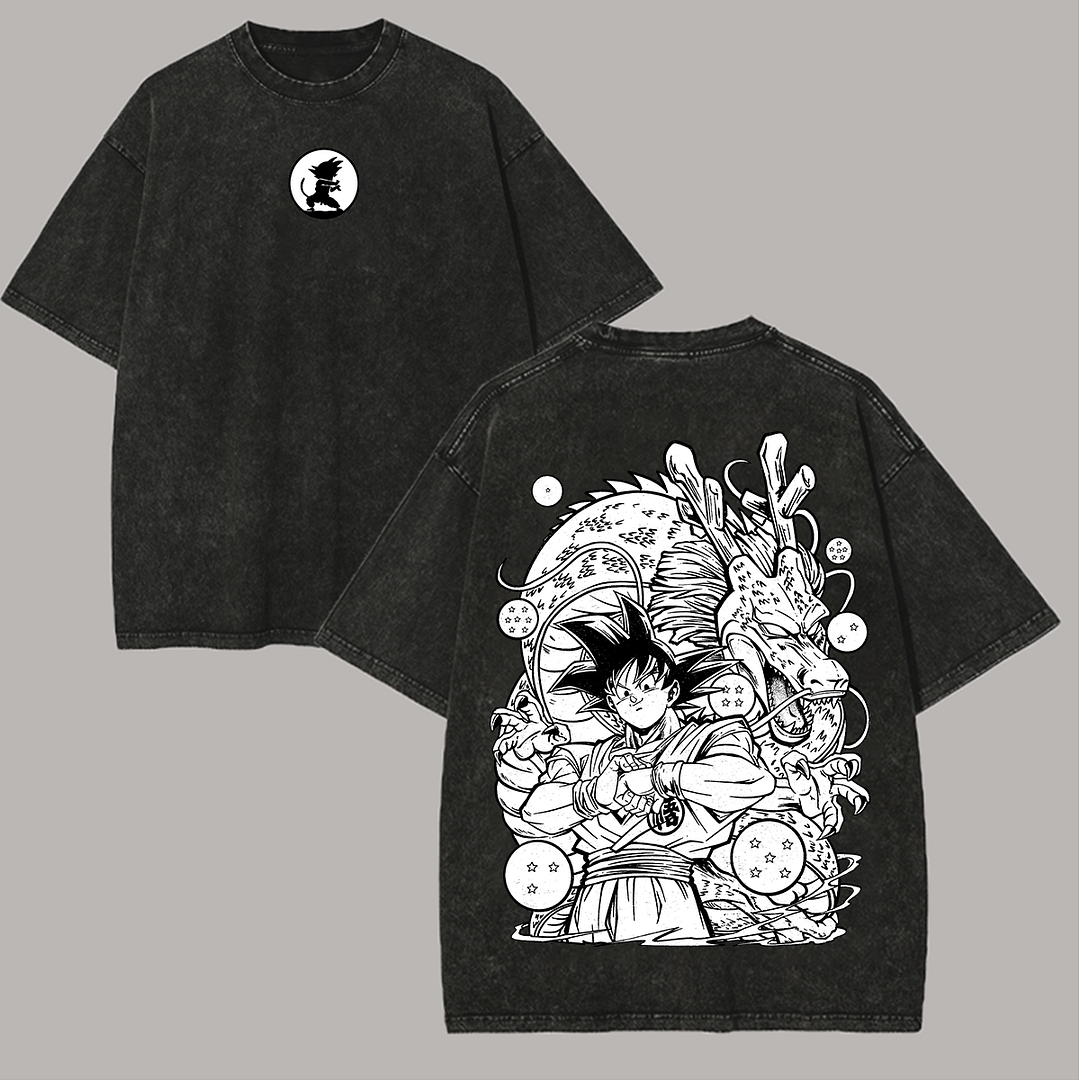 Son Goku Printed Unisex Washed T-Shirt
