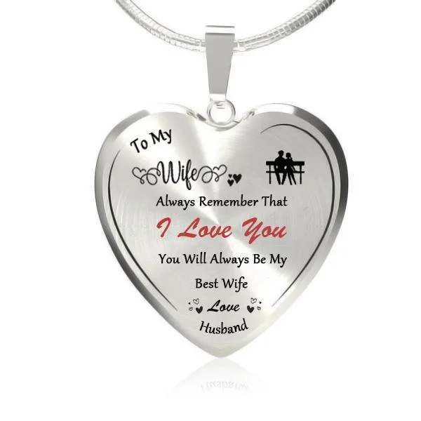 Mayoulove To My Best Wife Heart Necklace-Mayoulove