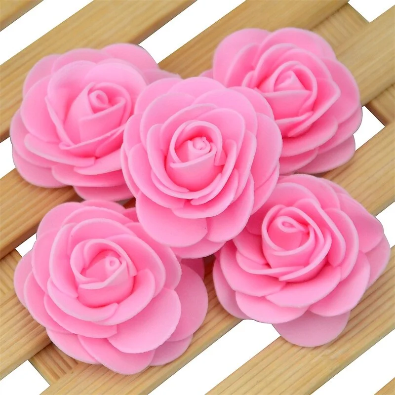 20PCS/lot 4cm Thicker Artificial PE Foam Rose Flower Heads  Wedding Home Decoration For DIY Handmade Flower Ball Party Supplies