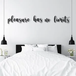 Pornhint Pleasure Has No Limits Metal Wall Art Bedroom Decor, Sexy Wall Mural, Erotic Bedroom Sign, Lustful Decor, Passionate Quote, Sensual Art NSFW