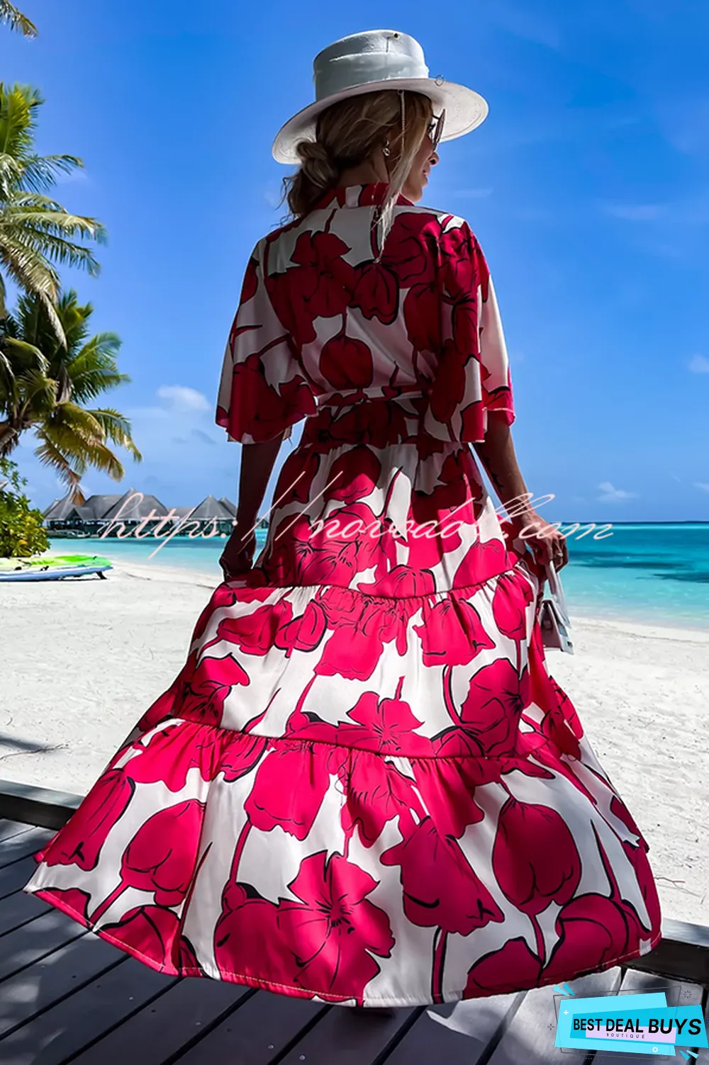 Sunshiny Days Floral Button Cover Up Maxi Dress