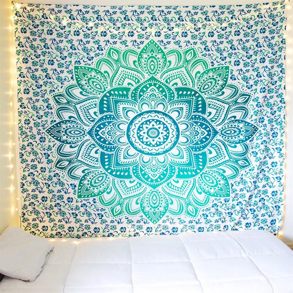 India Mandala Tapestry Macrame Wall Hanging Psychedelic Hippie Boho Decor Tarot Witchcraft Wall Tapestry Carpet Table Cloth Yoga