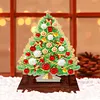 DIY Wooden Diamond Painting Xmas Tree Desktop Ornaments Double Side Printed Desk Decor Kits