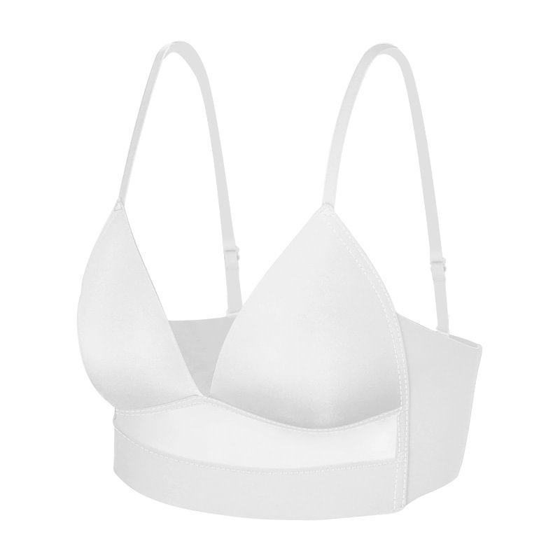 French Triangle Cup Bra Ladies Underwired Seamless Thin Big