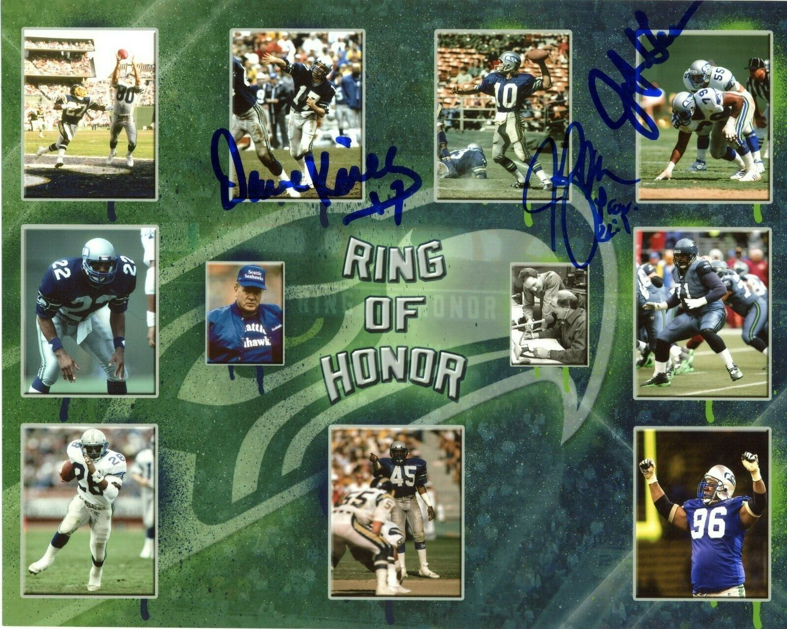 Jim Zorn Dave Krieg Jacob Green Seahawks ROH Autographed Signed 8x10 Photo Poster painting CFS