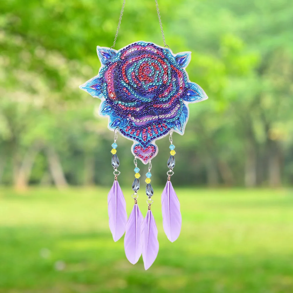 DIY Diamond Painting Dream Light Catcher Wind Chime - Rose
