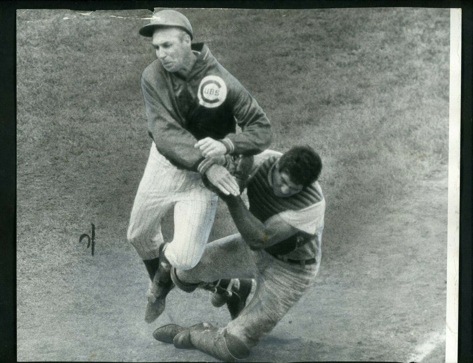 Phil Regan & Pat Corrales 1968 Type 1 Press Photo Poster painting Chicago Cubs Cincinnati Reds