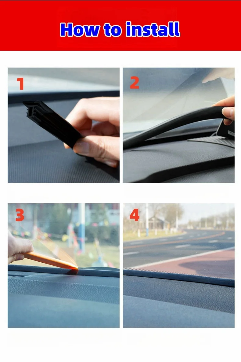 Car front windshield sound insulation gap strip