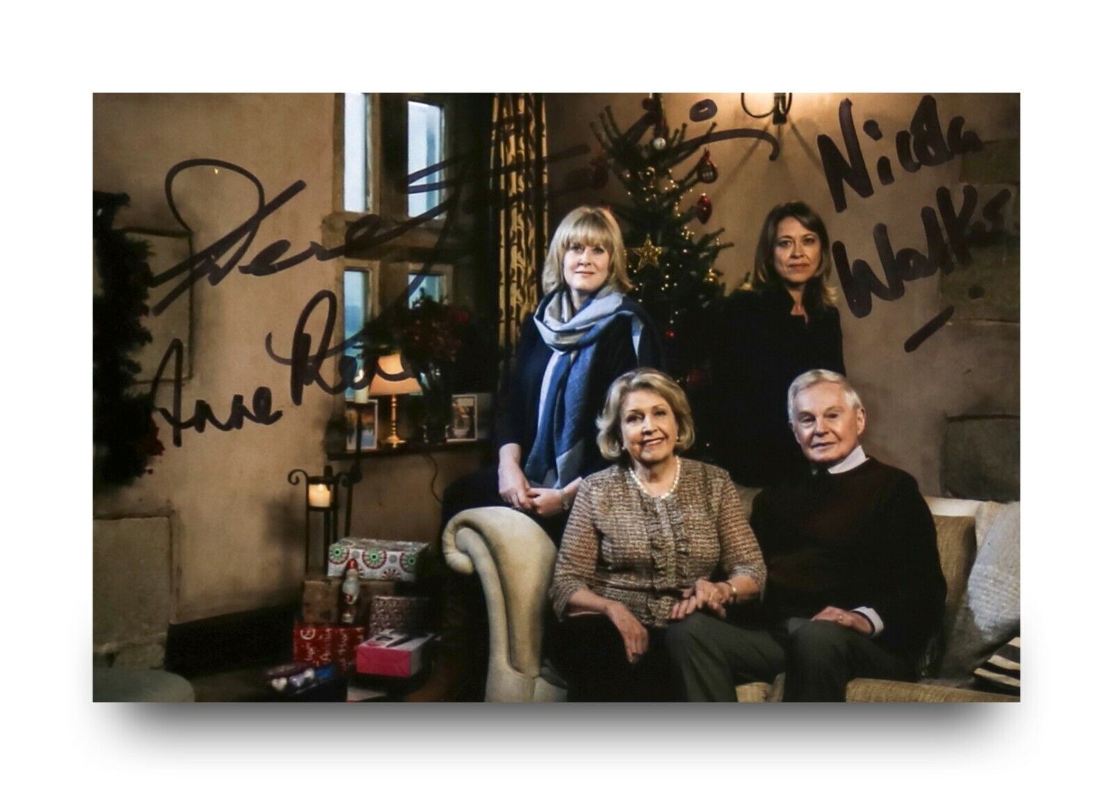 Derek Jacobi Anne Reid Nicola Walker Signed 6x4 Photo Poster painting Last Tango Autograph + COA