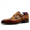 Handmade Men'S Double Monk Strap Dress Shoes