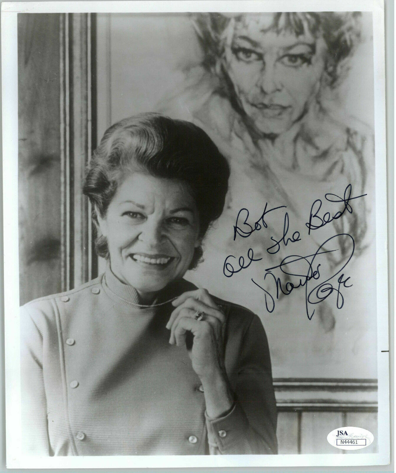 MARTHA RAYE (DECEASED) OSCAR WINNER INSCRIBED SIGNED 8X10 JSA COA #N44461