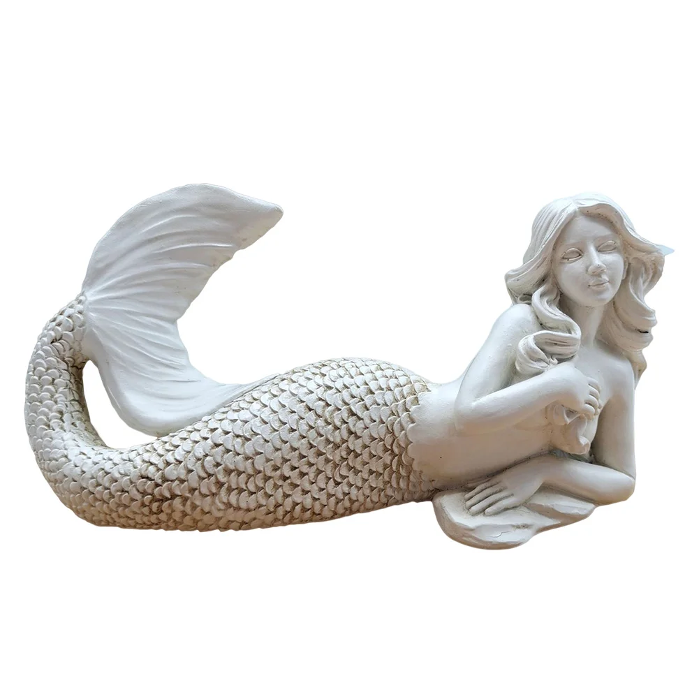 Resin Mermaid Figurine Statue Room Garden Office Master Gift Yard Decor