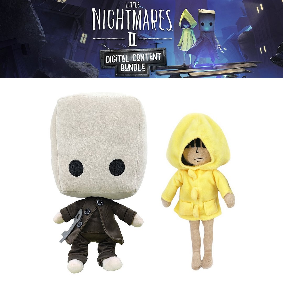 Little nightmares 2 Mono and Six Plush Toy Soft Stuffed Doll Kids Adults Holiday Gifts Home Decoration