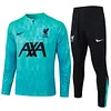 Joyfball 2024/2025 Liverpool Half-Pull Training Suit Lake Blue Jersey 1:1 Thai Quality Set
