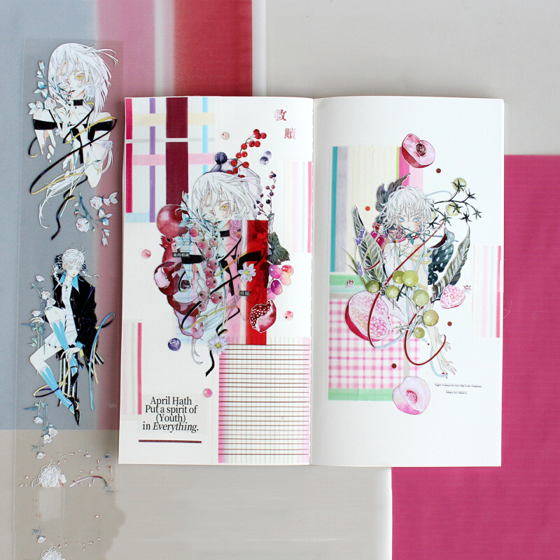 PET 테이프 - 60mm*10m 가시사랑 시리즈 빈티지 캐릭터 꽃