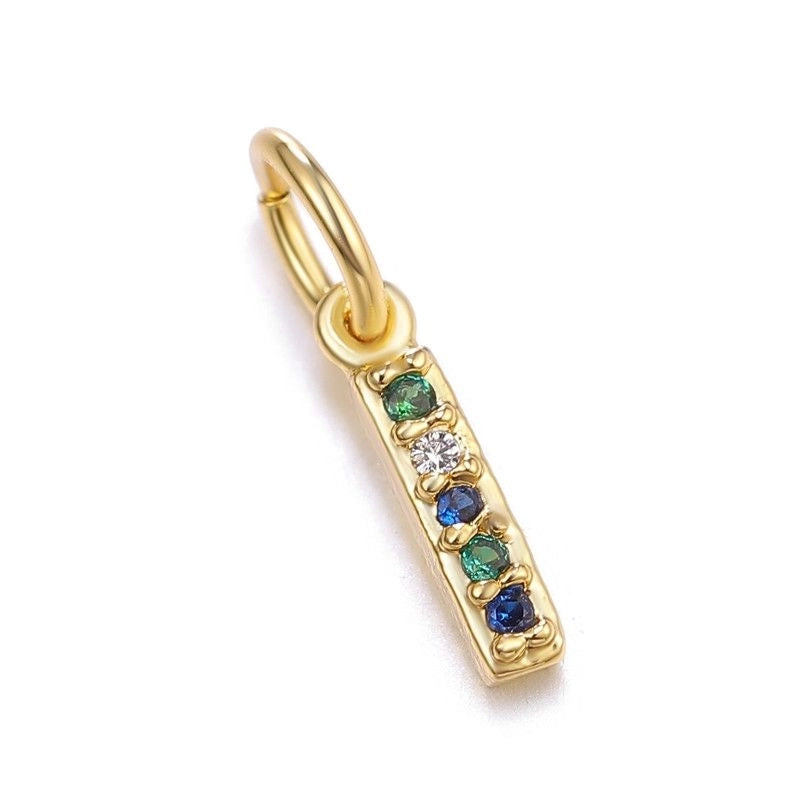 1 Piece Copper Zircon Letter Pendant Jewelry Accessories