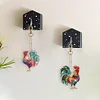 7Pcs DIY Diamond Painting Rooster Keychain
