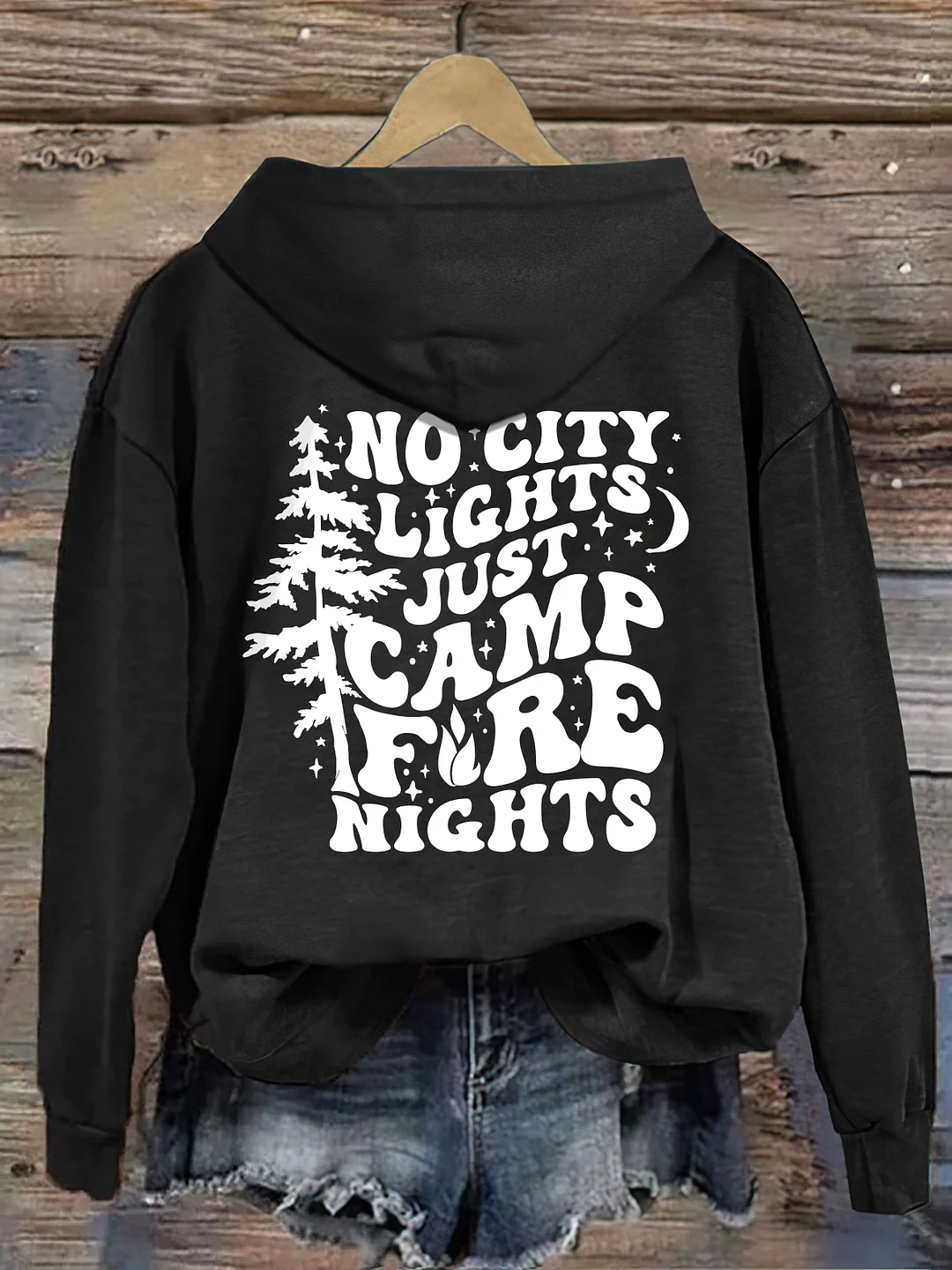No City Lights Just Camp Fire Nights Hoodie