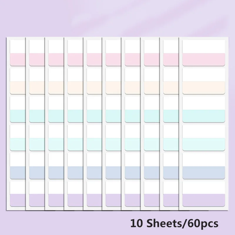 10 Sheets Sticky Index Tabs Writable File Tabs Flags Notebook Books Page Markers Labels Classify Files Lable Stickers