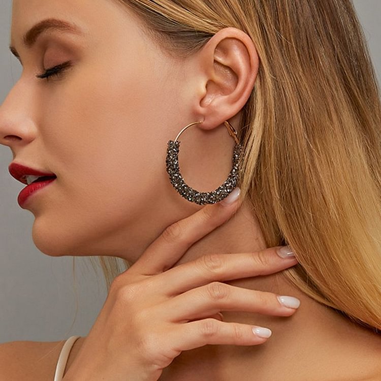 Black Riveted Earrings