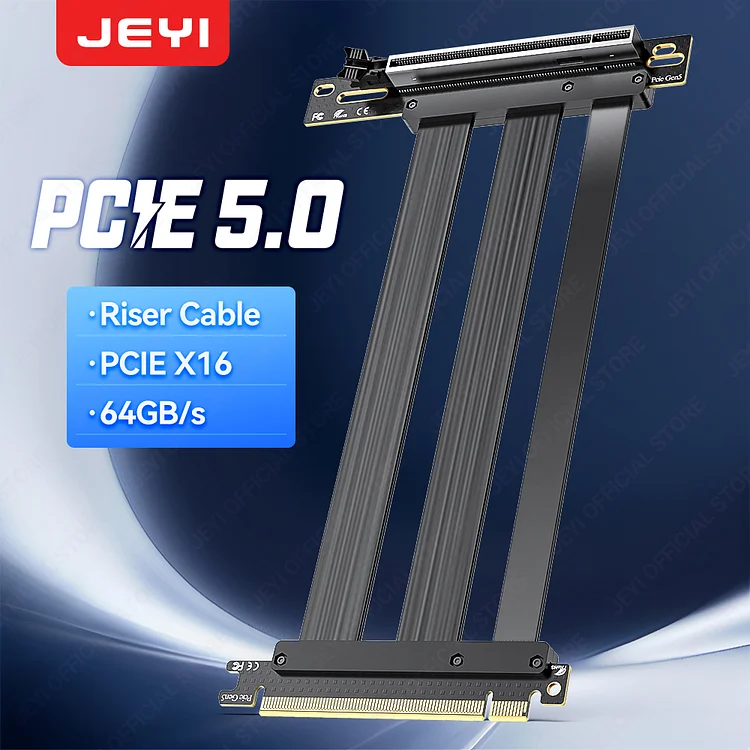 JEYI PCIe 5.0 Riser Cable with Vertical GPU Bracket Set - Thumbnail 2