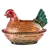 Hen Nest Glass Dish with Lid Crystal Glass Candy Jar Thicken Hen-Shaped Fruit Bowl Vintage Dessert Snack Plate for Home Decoration