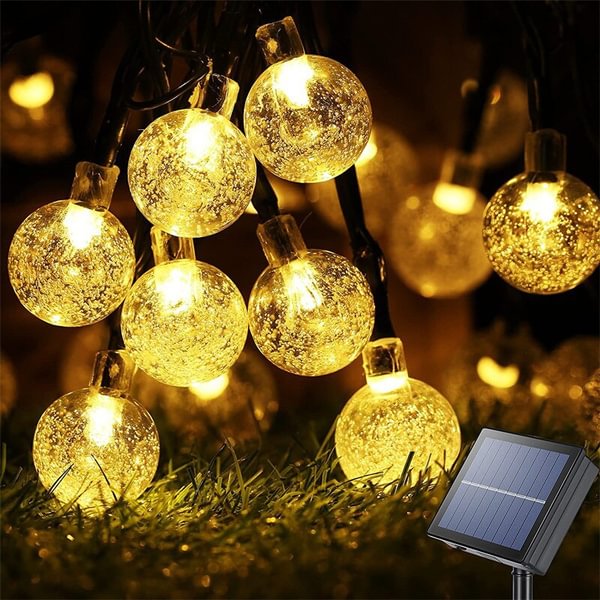 Solar String Lights Outdoor 60 Led Crystal Globe Lights with 8 Modes Waterproof Solar Powered Patio Light for Garden Party Decor - Shop Trendy Women's Fashion | TeeYours