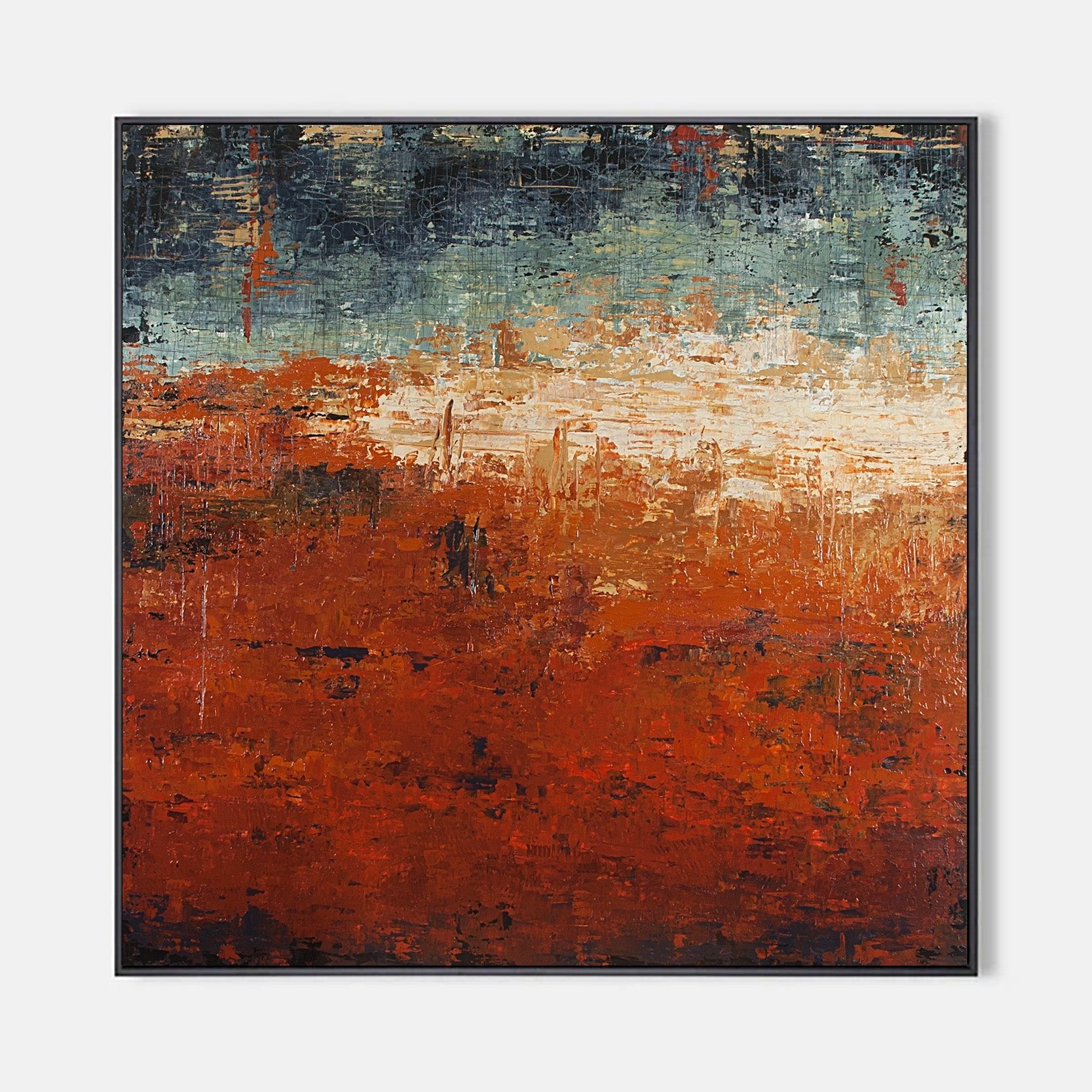 Arabelart Red Brushstrokes - Abstract Canvas Art AR461