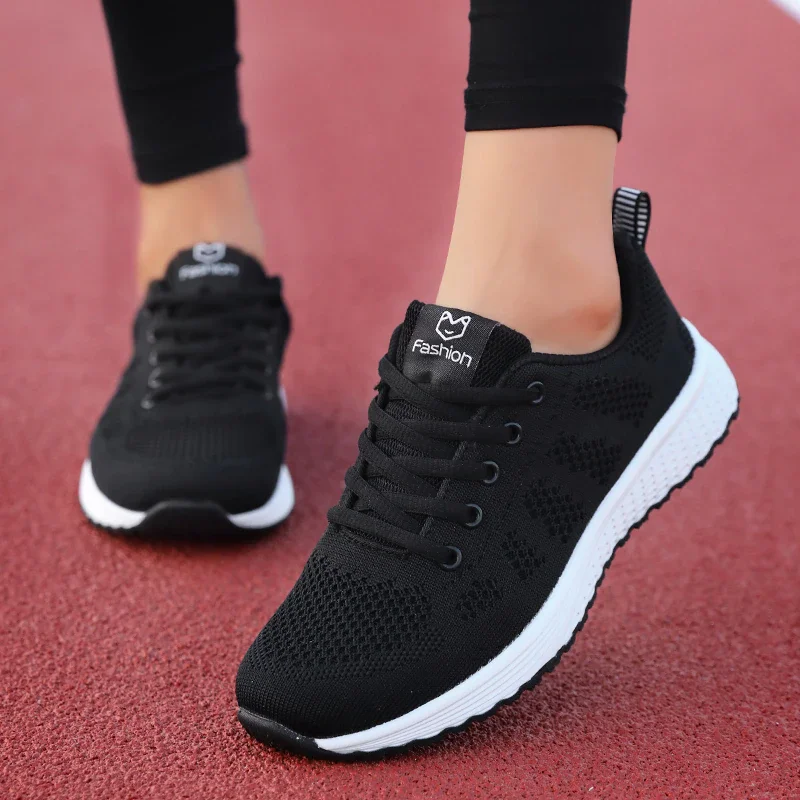 Colourp Women Shoes Flats Fashion Casual Ladies Shoes Woman Lace-Up Mesh Breathable Female Sneakers Zapatillas Mujer Tenis Feminino