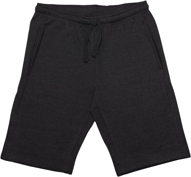 Jmr Usa Inc. Men's Cotton Lounge Fleece Shorts With Side Pockets, Elastic Waist Bands, And Drawstring Closure